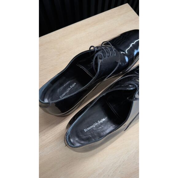 Ermenegildo Zegna Black Patent Leather Oxford Dress Shoes main image 6